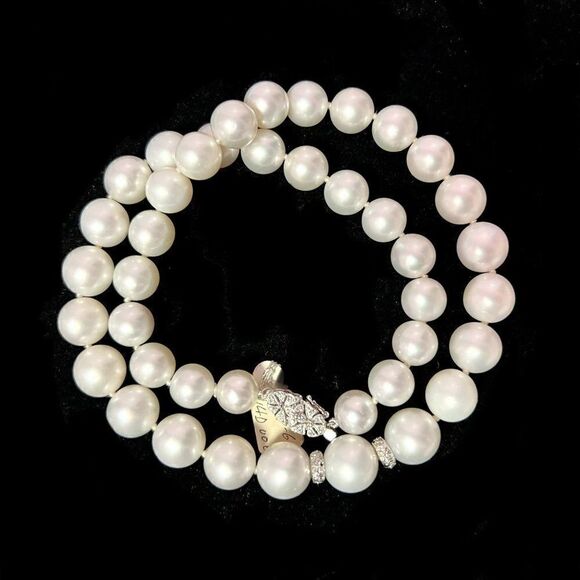 Natural South Sea Pearl Diamond Necklace 14k Gold 11 mm Certified $15,950 221248 - Picture 5 of 9